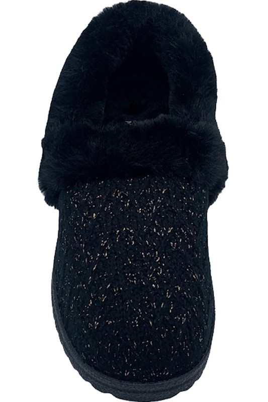 Skechers Cozy Lite-Sweet Walk Knit Slippers Black Women Size 6.5 (SS32)
