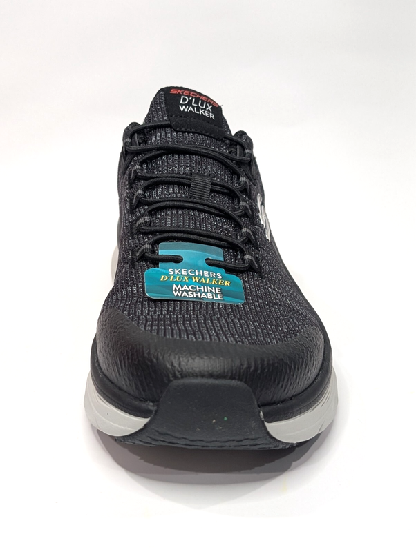 Skechers D'Lux Walker Pensive Black/White Slip-On Men's Sneakers-Asst Sz X-WIDE