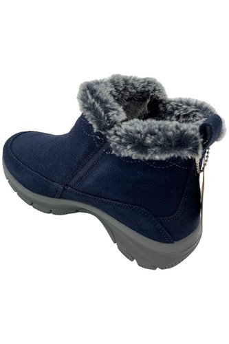 Skechers Easy Going Water Repellent Suede Faux Fur Boots Navy
