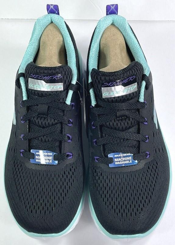 Skechers / FRESH CHARM / Womans Glide Step Sport / BLACK-AQUA / NIB / Reg $90