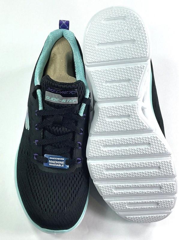 Skechers / FRESH CHARM / Womans Glide Step Sport / BLACK-AQUA / NIB / Reg $90