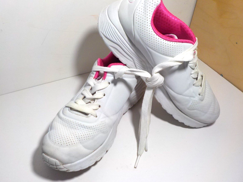 Skechers Girls White Pink Size 5 Sneaker (0546-20)