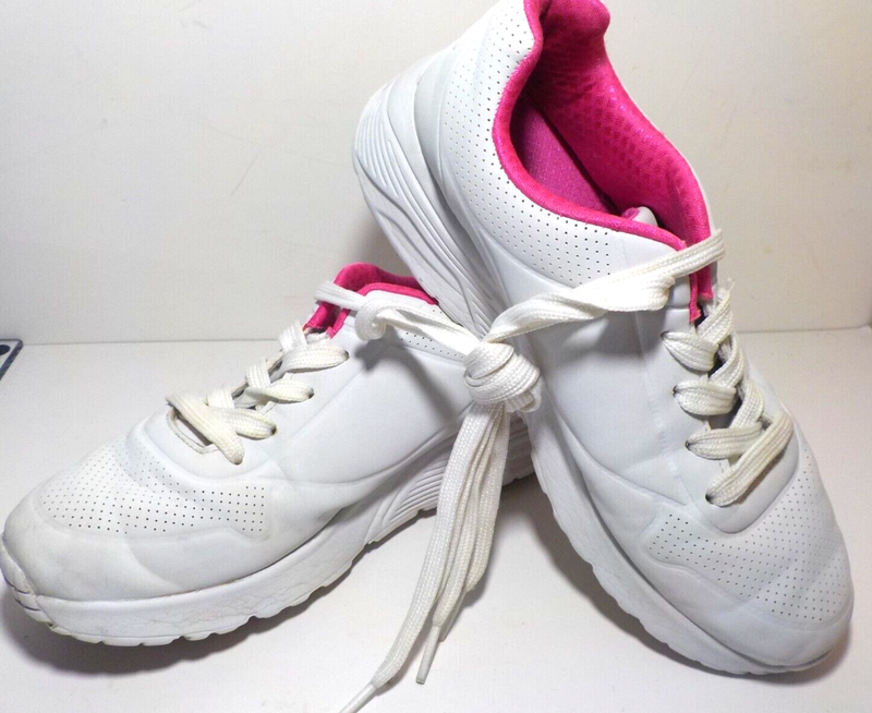 Skechers Girls White Pink Size 5 Sneaker (0546-20)
