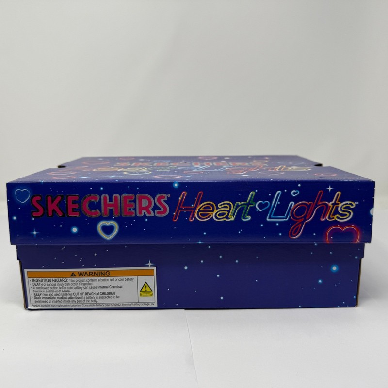 Skechers Heart Lights Kid's Size 4 Light Up Sneakers Lavender/Multi (17265LS) N4