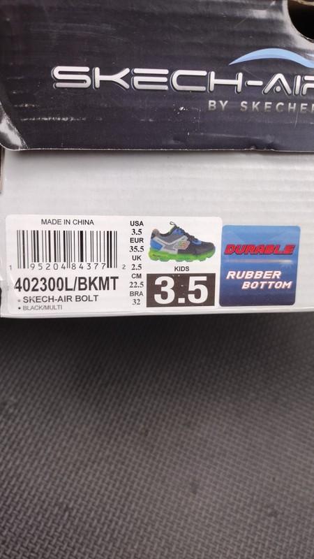 Skechers KIDS US Size 3.5 Skech-Air Bolt Shoe Memory Foam ~ Air Cooled NEW