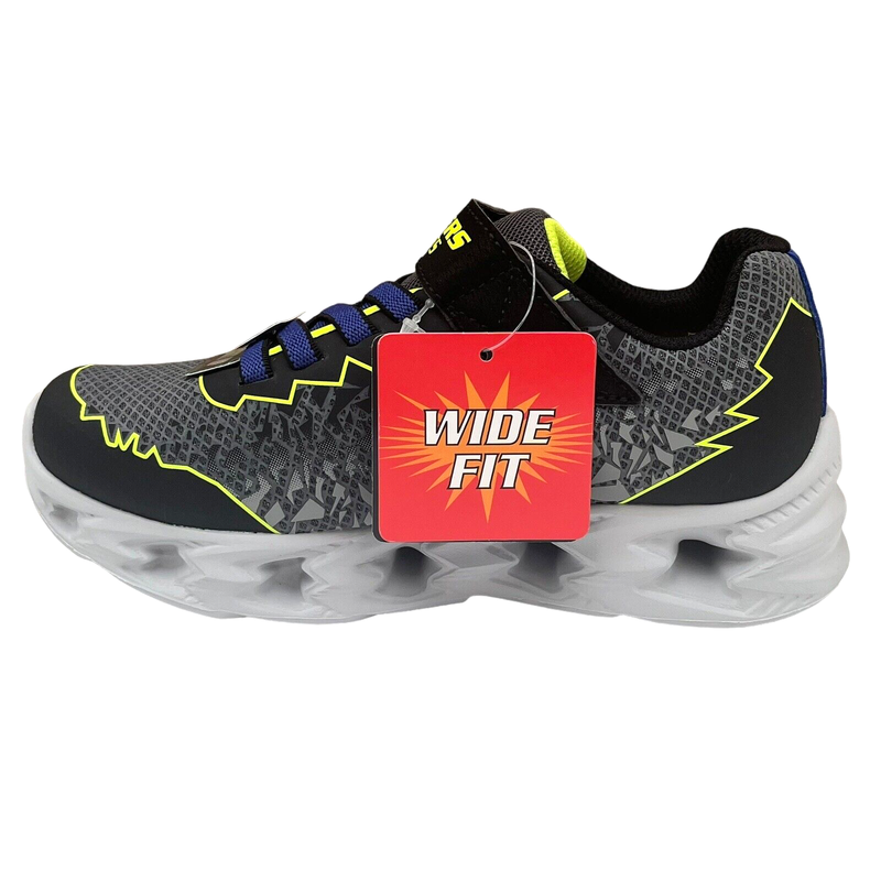 Skechers Little Boys Light-up Shoes Size 11 Wide Fit Black/Multi Slip-on Style