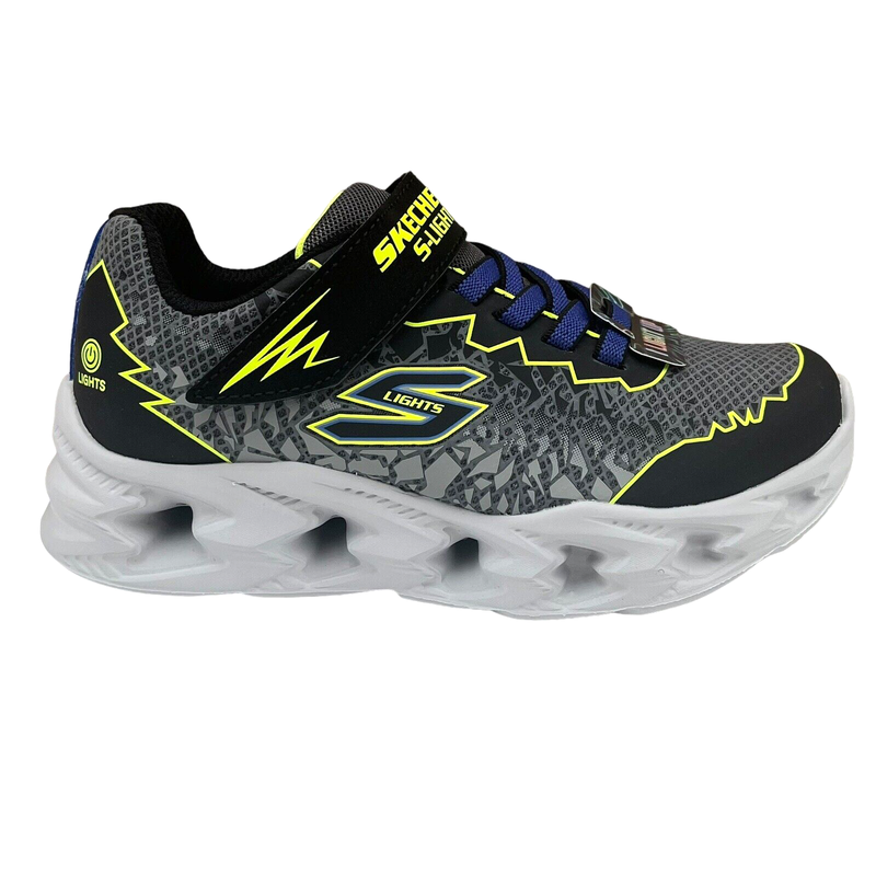 Skechers Little Boys Light-up Shoes Size 11 Wide Fit Black/Multi Slip-on Style