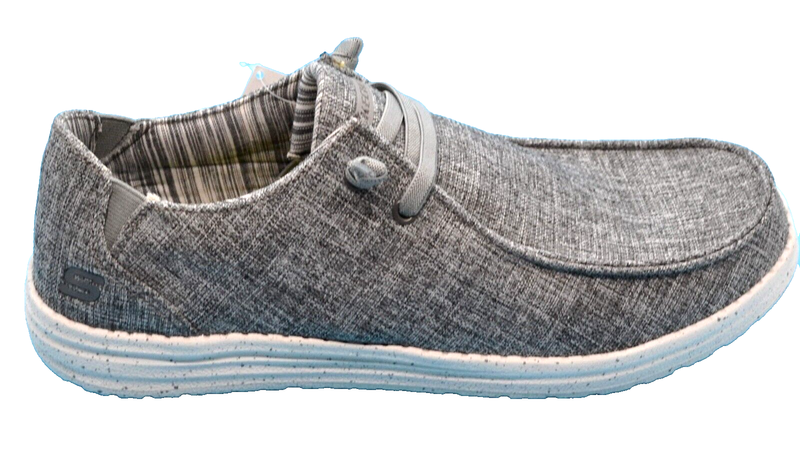 Skechers Melson Chad Relax Fit Gray White Sole Men's Shoes Size US 12