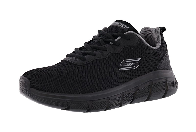 SKECHERS MEN'S BOBS B FLEX- ICY EDGE 118109W/BBK WIDE WIDTH WALKING SHOES