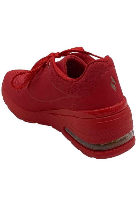 Skechers Million Air Lace-Up Wedge Sneakers Elevat-Air Red