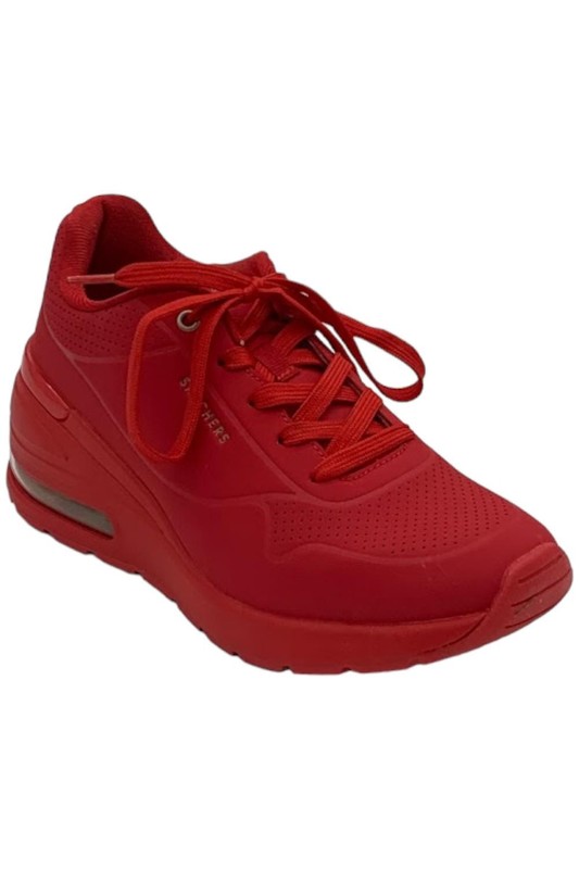 Skechers Million Air Lace-Up Wedge Sneakers Elevat-Air Red