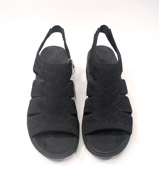 Skechers Pier-Lite Memory Maker Black Women's Wedge Sandals - Size 10 NWB