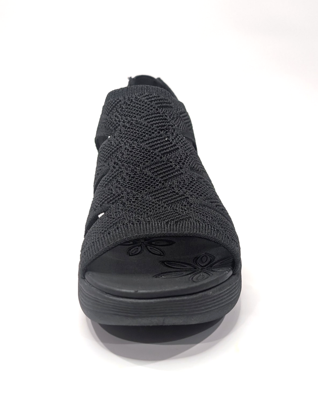 Skechers Pier-Lite Memory Maker Black Women's Wedge Sandals - Size 10 NWB