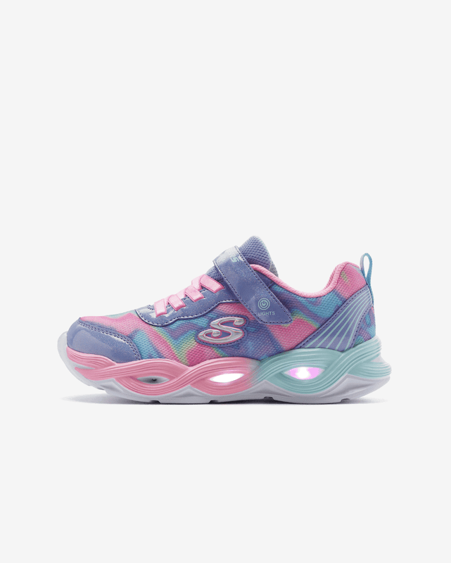 Skechers S Lights-Twisty Glow-Sorbet Swirl Periwinkle Girls Shoes (303716L/PWMT)