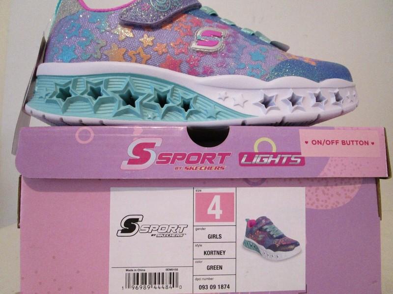 Skechers S Sport Kortney Light up Sneakers - Girls size 4 Big Kid