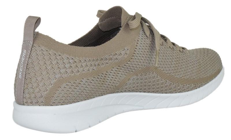 Skechers Shoe Memory Foam Women Wide LaceUp Ultra Flex Salutations Sneaker Beige