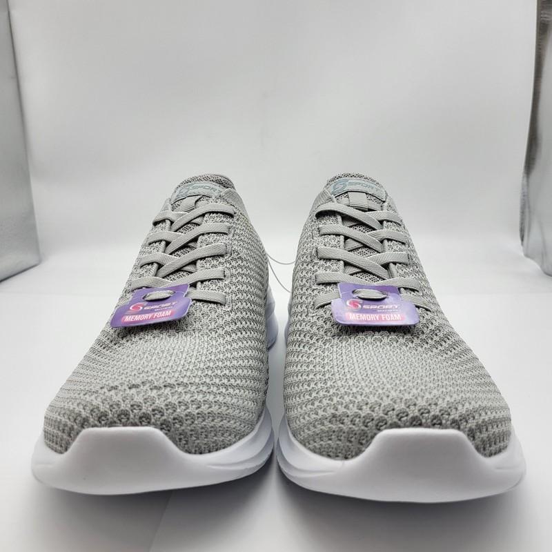 Skechers SZ 12 S Sport Reese 2.0 Knit Slip On Sneakers Vegan Walking Shoes Gray
