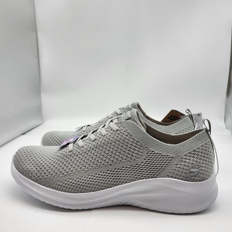 Skechers SZ 12 S Sport Reese 2.0 Knit Slip On Sneakers Vegan Walking Shoes Gray
