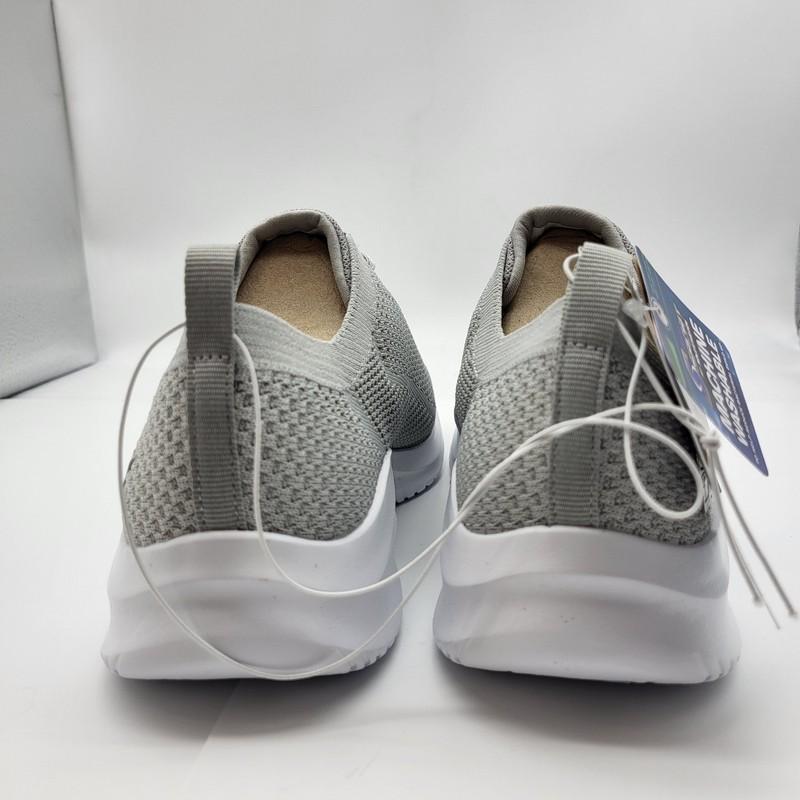 Skechers SZ 12 S Sport Reese 2.0 Knit Slip On Sneakers Vegan Walking Shoes Gray