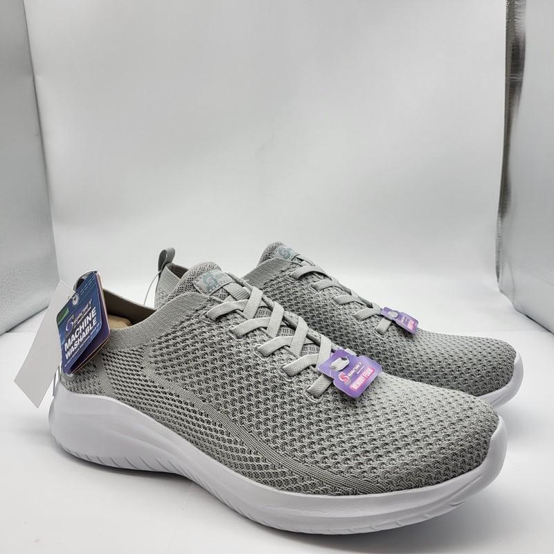 Skechers SZ 12 S Sport Reese 2.0 Knit slip on Sneakers Vegan Walking shoes Gray