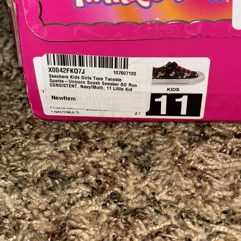 Skechers Toddler Girl's Twinkle Toes Slip-on Sneakers Size 9 Pink/Light Blue