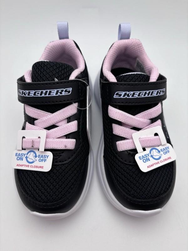 Skechers Toddlers Reset Achieved Hook & Loop Sneakers Black/Pink Size 7