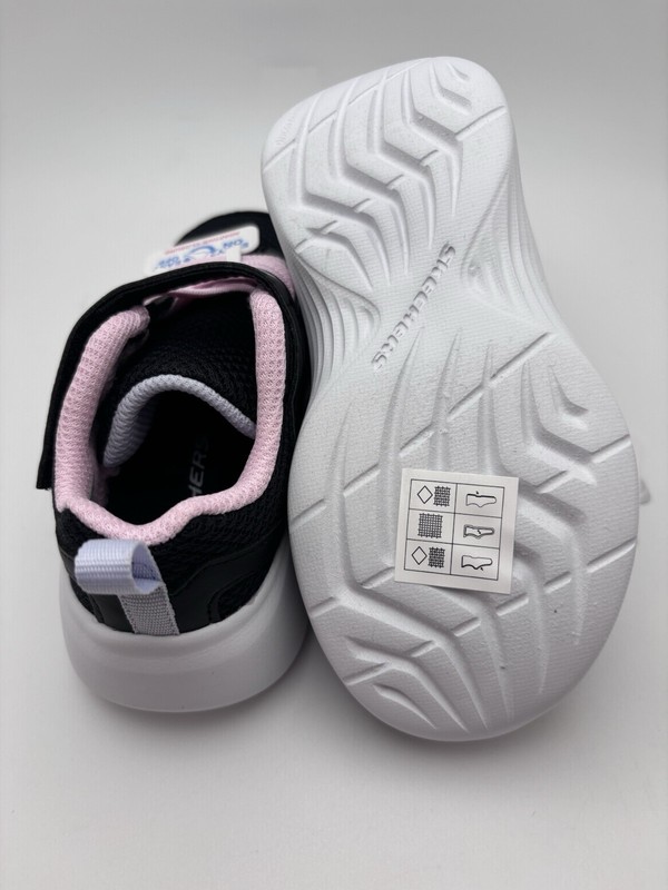 Skechers Toddlers Reset Achieved Hook & Loop Sneakers Black/Pink Size 7