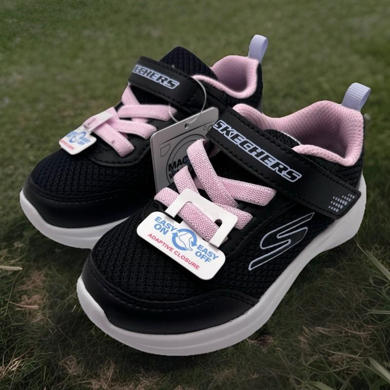 Skechers Toddlers Reset Achieved Hook & Loop Sneakers Black/Pink Size 7
