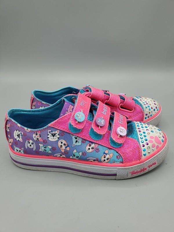 Skechers Twinkle Toes Light Up Low Shoes Dof Cat My Best Friend Girls Sz 3