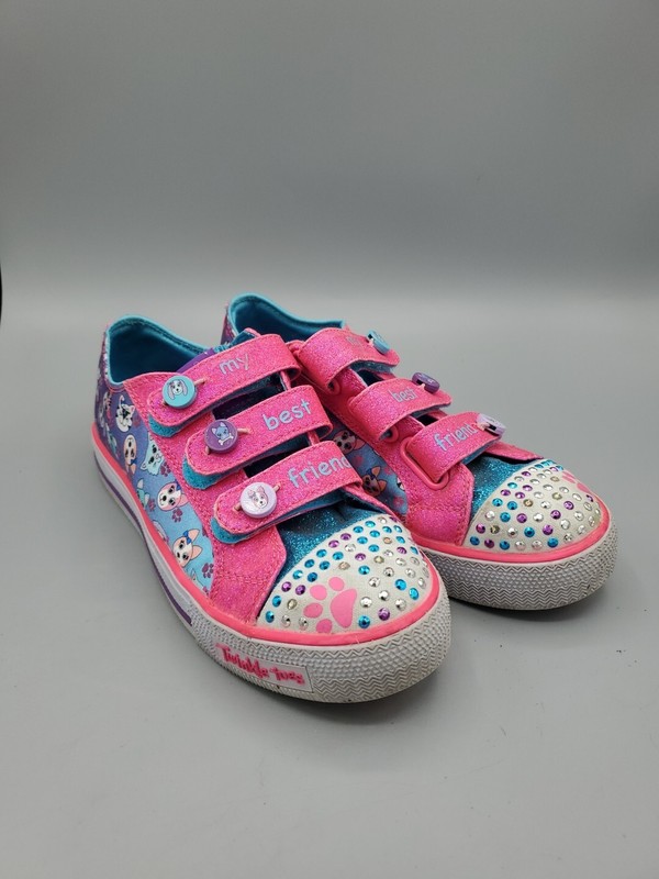 Skechers Twinkle Toes Light Up Low Shoes Dof Cat My Best Friend Girls Sz 3