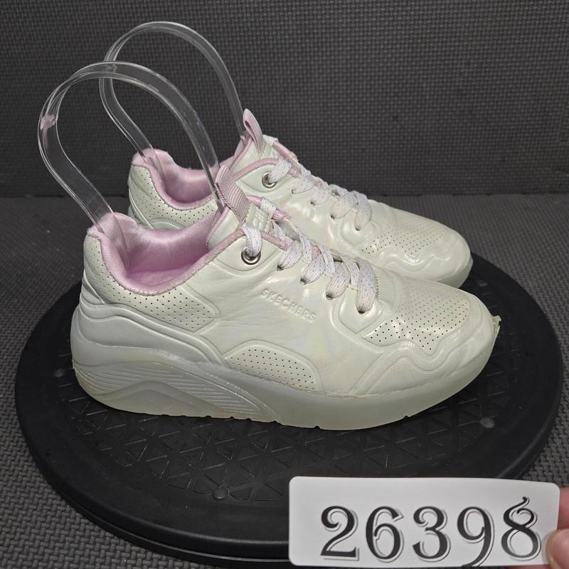 Skechers Uno Ice Prism Luxe Shoes Toddler Sz 13 Gray Pink Lace Up Sneakers