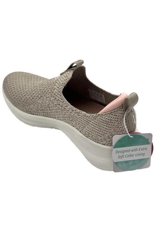 Skechers Women's Arch Fit 2.0 Sheer Shimmer Sneaker Taupe/Pink