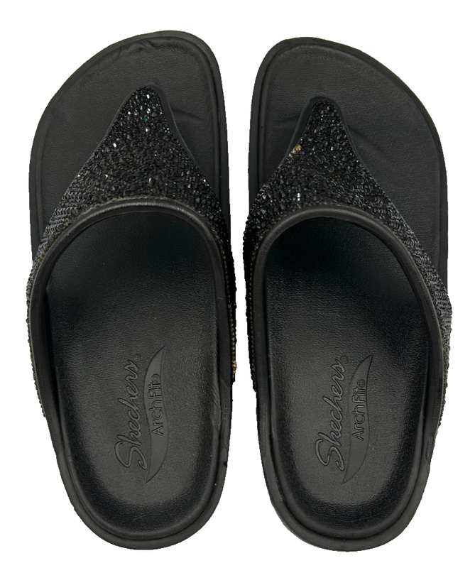 Skechers Women's Foamies Cali Breeze Shine Comfort Sandal Black Size:6 150J