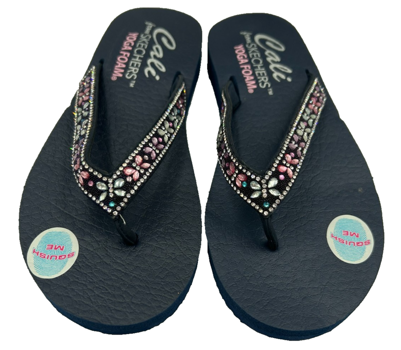 Skechers Women's Meditation Butterfly Garden Flip Flops Navy/Multi Size:9 147J