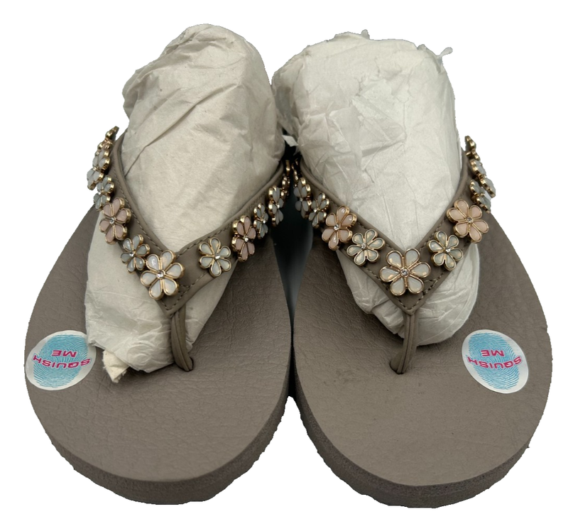 Skechers Women's Meditation Daisy Crush Slip On Sandals Taupe/Multi Size:6 150I