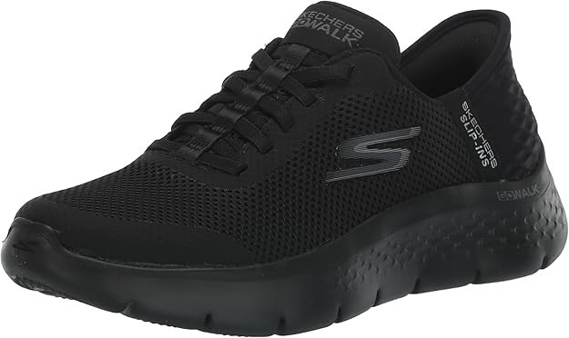 Skechers Women's Slip-Ins Go Walk Flex Grand Entry Black Sneaker Sz 8.5 Wide NEW