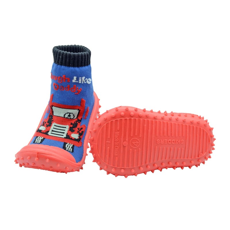 Skidders Baby Toddler Boys Grip Shoes "Tough Like Daddy” Sz 2 - 12 Months NWT