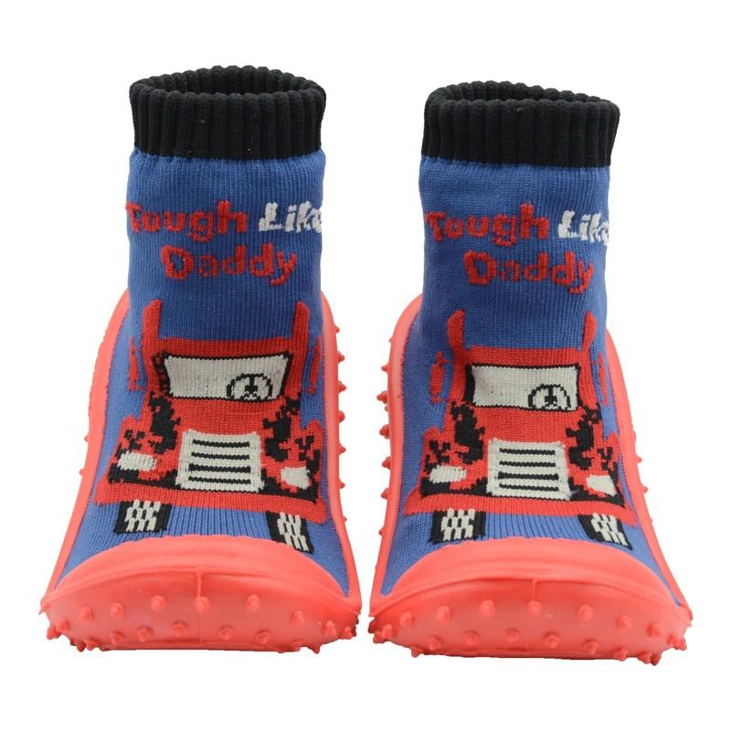 Skidders Baby Toddler Boys Grip Shoes "Tough Like Daddy” Sz 2 - 12 Months NWT