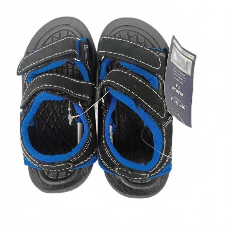 Sky Sole Sandal Boys Size Medium 7-8 Black And Blue NEW