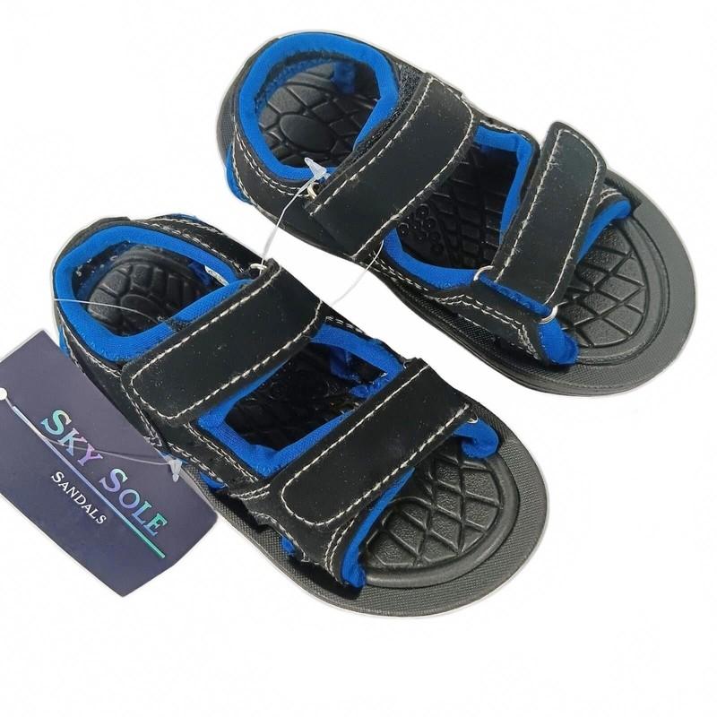 Sky Sole Sandal Boys Size Medium 7-8 Black and Blue NEW