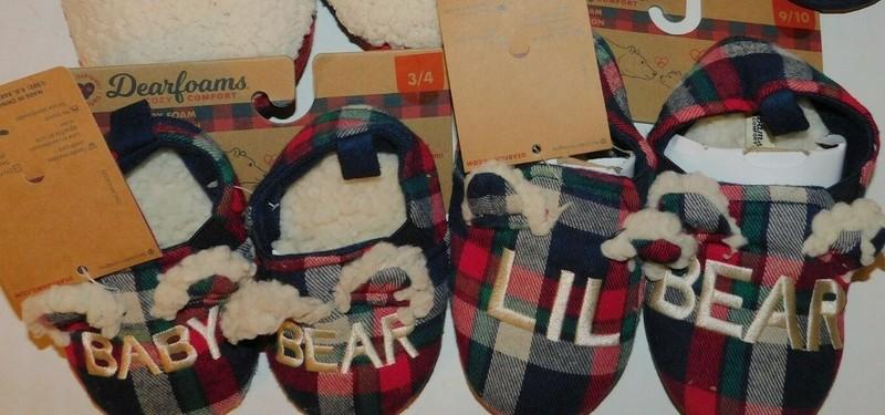 Slippers Baby Bear Lil Bear Infant Toddler Size 3 4 5 6 9 10 Dearfoams