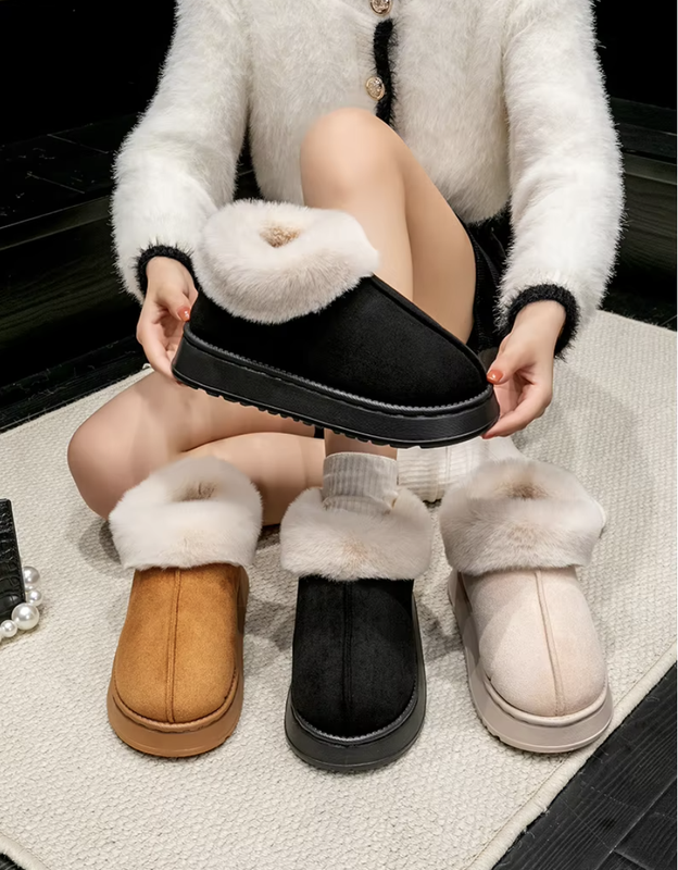 Slippers Fluffy Booties Womens Fur House Shoes Winter Ankle Indoor Plush 20% OFF