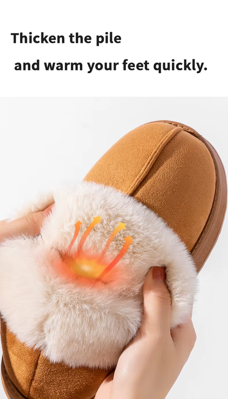 Slippers Fluffy Booties Womens Fur House Shoes Winter Ankle Indoor Plush 20% OFF