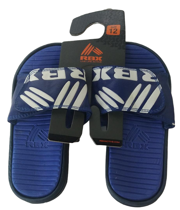 Slippers Little Boys RBX Comfort Active Sandals Flip Flops Blue/Blue - Size 12