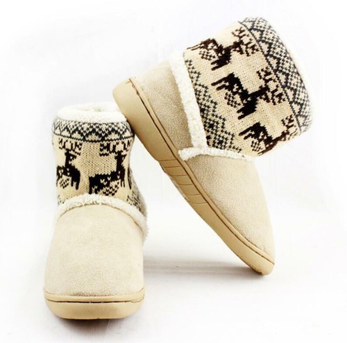 Slippers Womens Teen Warm Indoor Slipper Boots Ladies Booties Girls Size 3 -7