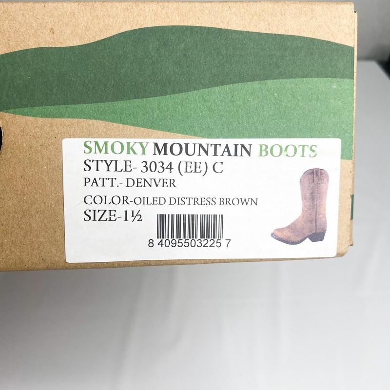 Smoky Mountain Womens Western Cowboy Boots Brown Oiled Distressed Leather 1.5