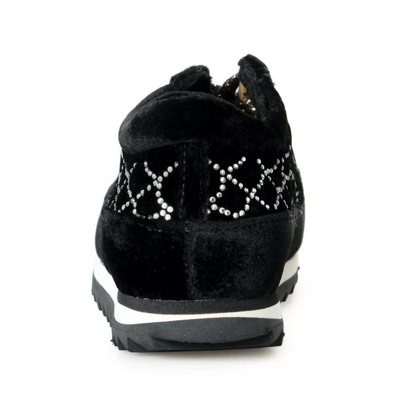 Sneakers Shoes Charlotte Olympia Girls Black "Spider Net" Velvet Leather