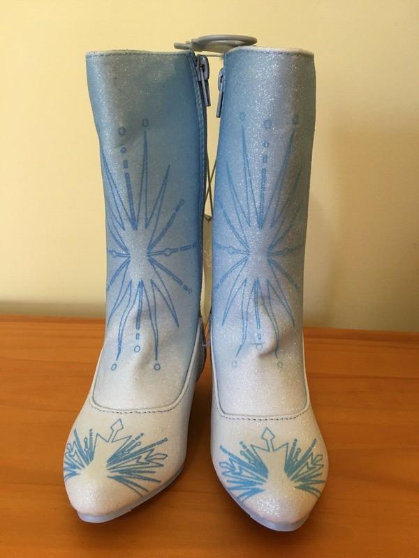 SNWT Disney Store Frozen II Elsa Boots Costume Shoes Girls Size 7/8 9/10 11/12