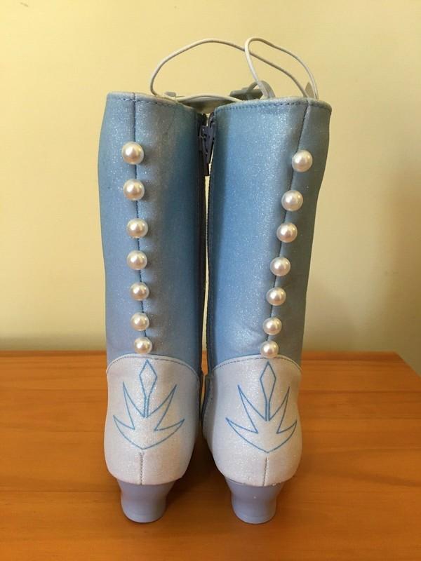 SNWT Disney Store Frozen II Elsa Boots Costume Shoes Girls Size 7/8 9/10 11/12