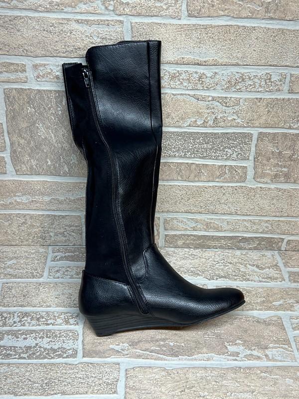 SO BOOTS Albacore Knee High Black Adjustable Side Zipper Size 6 NEW